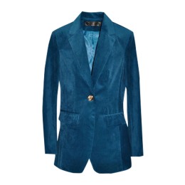 SKLS005  Custom corduroy suit coat women's long sleeve large size slim retro peacock blue striped Khaki suit top spring and Autumn  plus size business suits  flannel blazer   plus size blazer SKLS005  Custom corduroy suit coat women's long sleeve large size slim retro peacock blue striped Khaki suit top spring and Autumn  plus size business suits  flannel blazer   plus size blazer